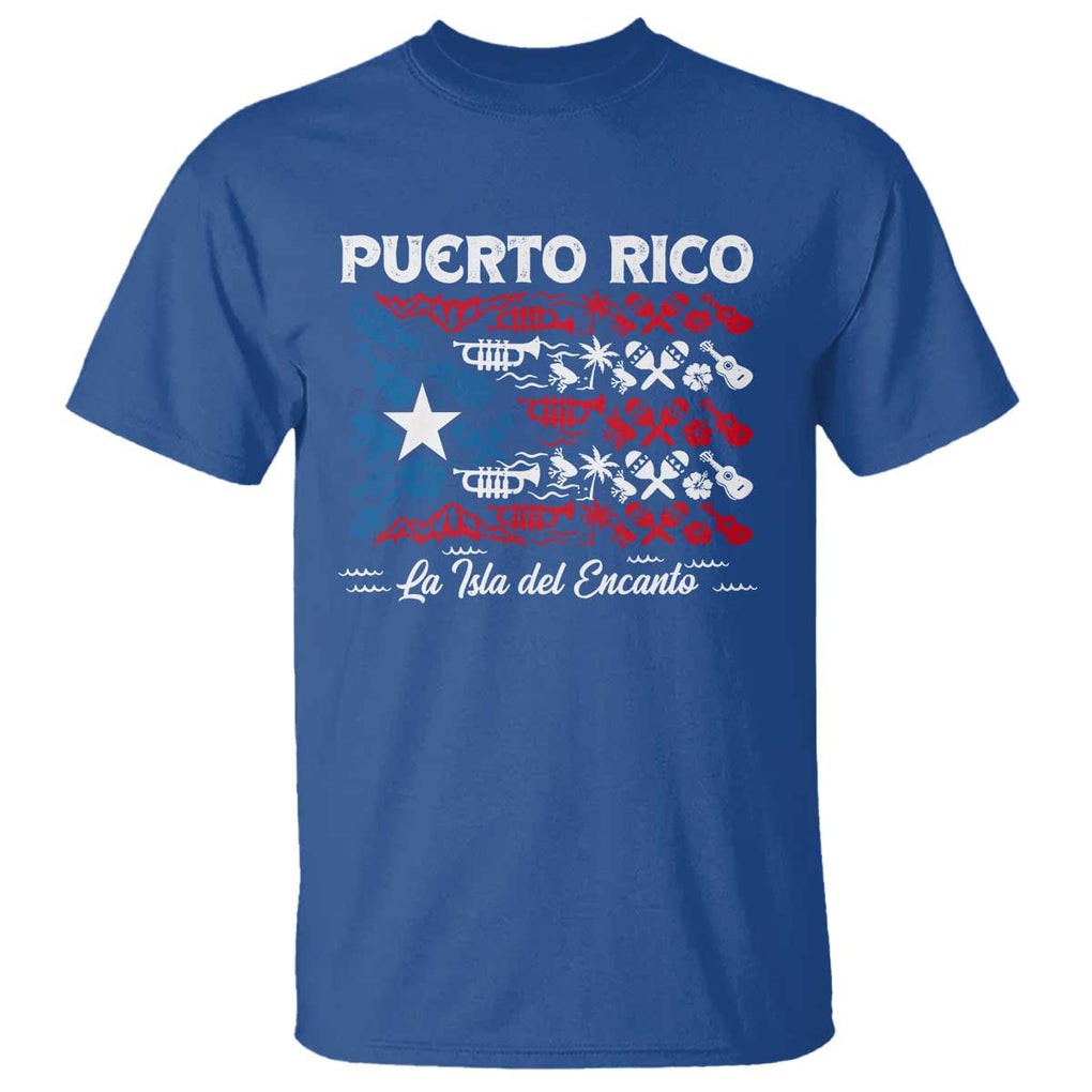 Puerto Rico La Isla Del Encanto T Shirt Puerto Rican Flag TS09 Royal Blue Print Your Wear