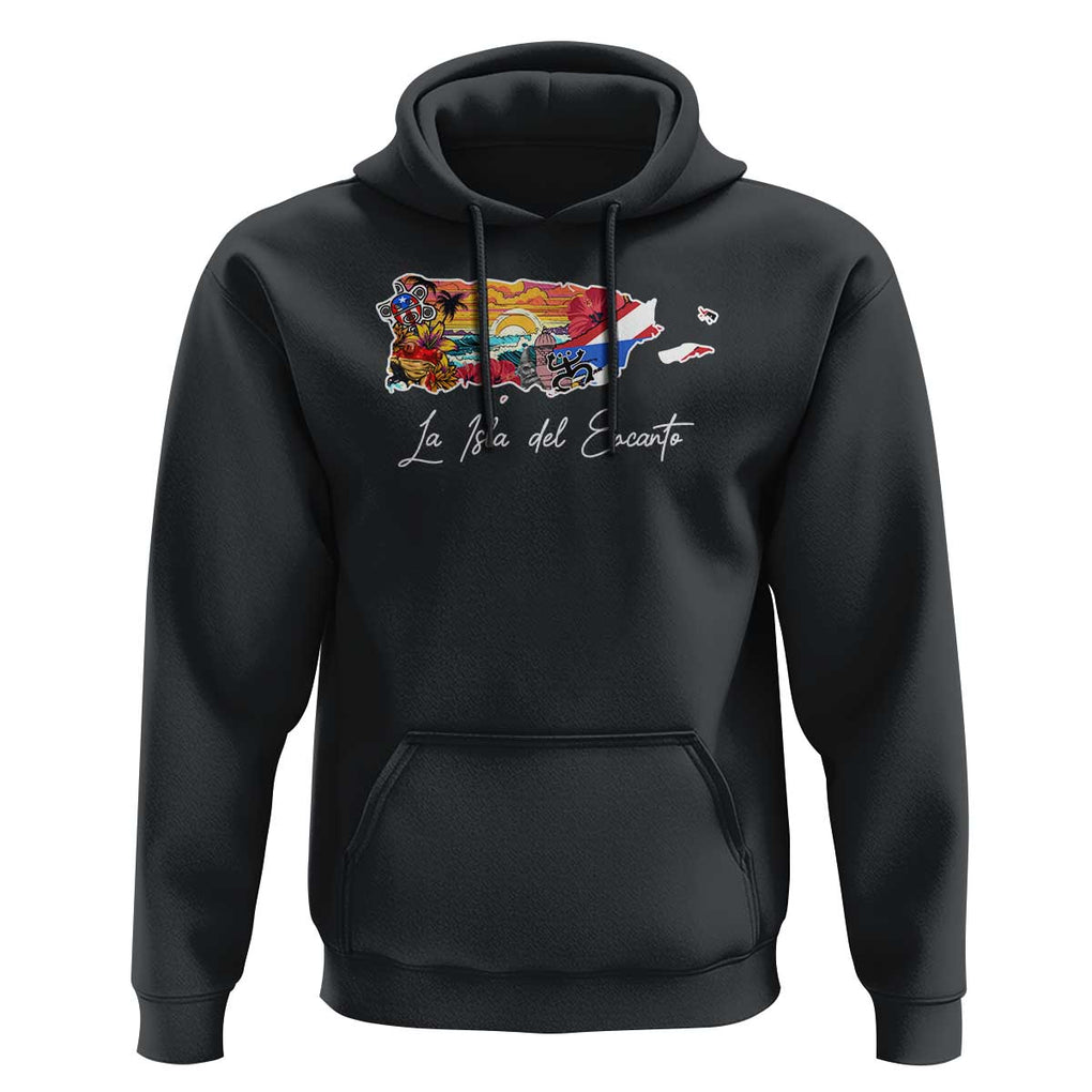 Puerto Rican Hoodie La Isla Del Encanto Puerto Rico TS09 Black Print Your Wear