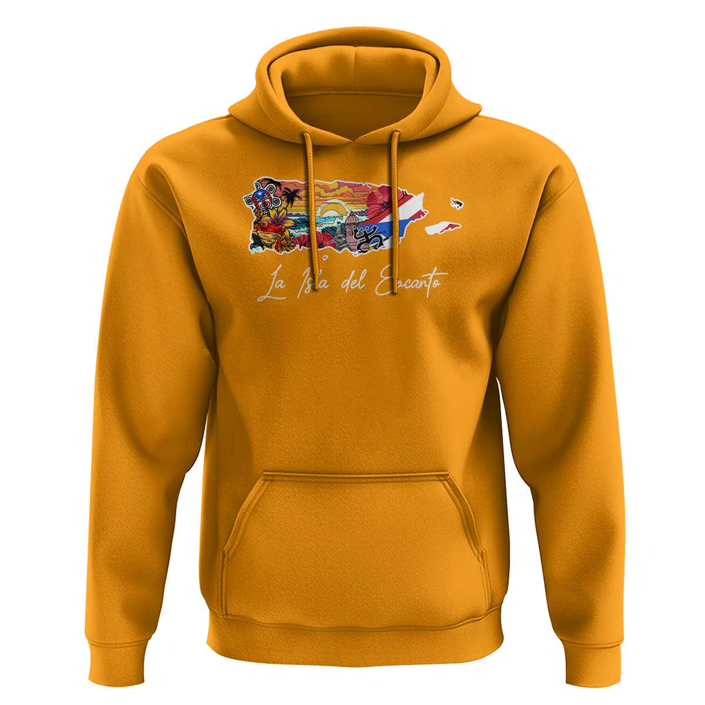 Puerto Rican Hoodie La Isla Del Encanto Puerto Rico TS09 Gold Print Your Wear