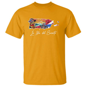 Puerto Rican T Shirt La Isla Del Encanto Puerto Rico TS09 Gold Print Your Wear