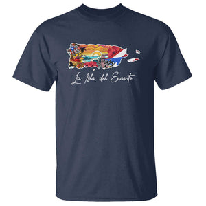 Puerto Rican T Shirt La Isla Del Encanto Puerto Rico TS09 Navy Print Your Wear