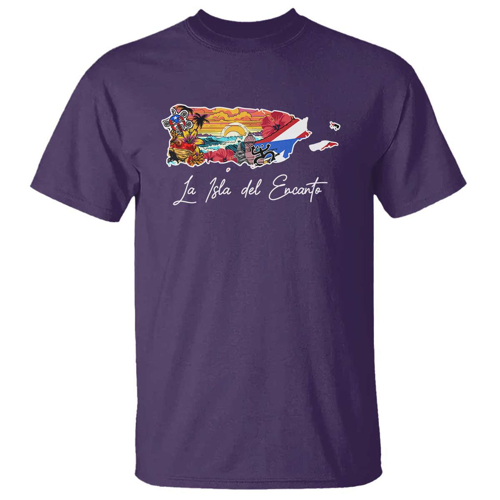 Puerto Rican T Shirt La Isla Del Encanto Puerto Rico TS09 Purple Print Your Wear