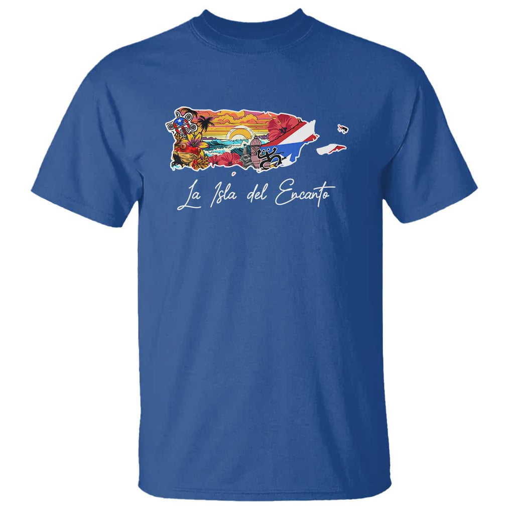 Puerto Rican T Shirt La Isla Del Encanto Puerto Rico TS09 Royal Blue Print Your Wear