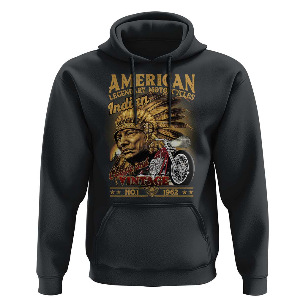 Motorcycle Rider Hoodie American Indian Legendary Retro Biker TS09 Black Print Your Wear