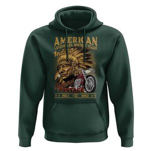 Motorcycle Rider Hoodie American Indian Legendary Retro Biker TS09 Dark Forest Green Print Your Wear