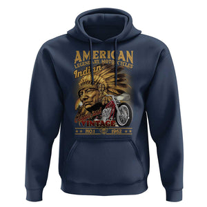 Motorcycle Rider Hoodie American Indian Legendary Retro Biker TS09 Navy Print Your Wear