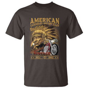Motorcycle Rider T Shirt American Indian Legendary Retro Biker TS09 Dark Chocolate Print Your Wear