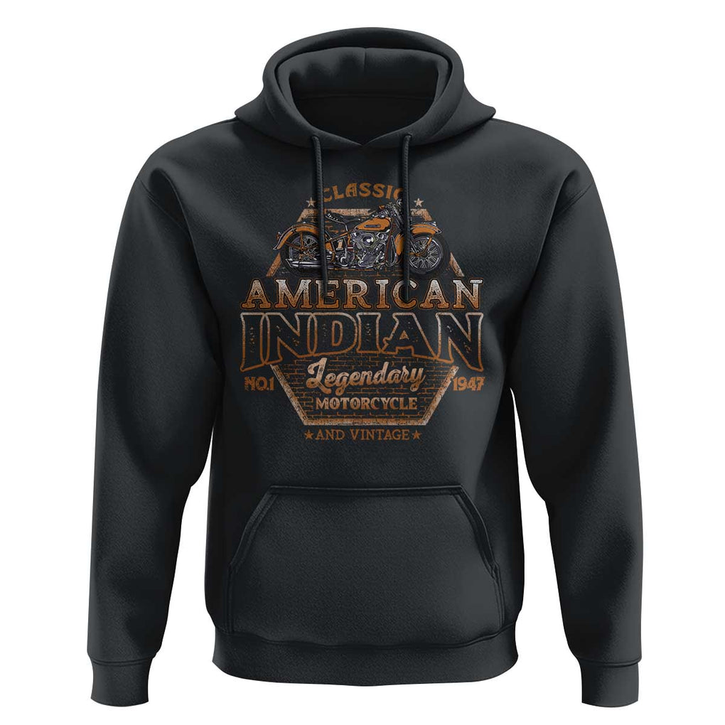 American Indian Legendary Retro Biker Motorcycle Rider Hoodie TS09 Black Print Your Wear