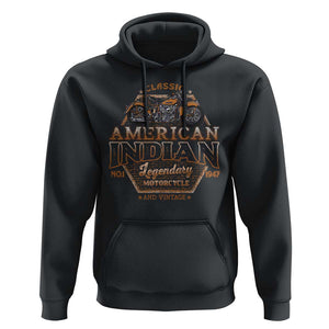 American Indian Legendary Retro Biker Motorcycle Rider Hoodie TS09 Black Print Your Wear