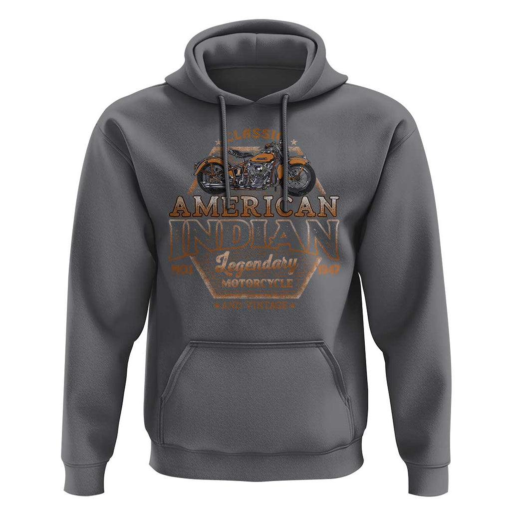 American Indian Legendary Retro Biker Motorcycle Rider Hoodie TS09 Charcoal Print Your Wear