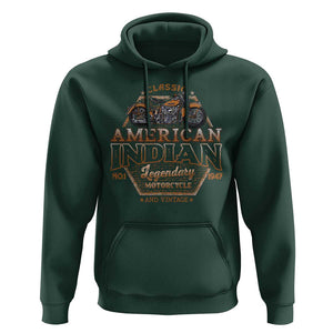 American Indian Legendary Retro Biker Motorcycle Rider Hoodie TS09 Dark Forest Green Print Your Wear