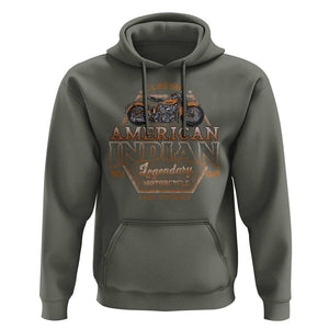 American Indian Legendary Retro Biker Motorcycle Rider Hoodie TS09 Military Green Print Your Wear
