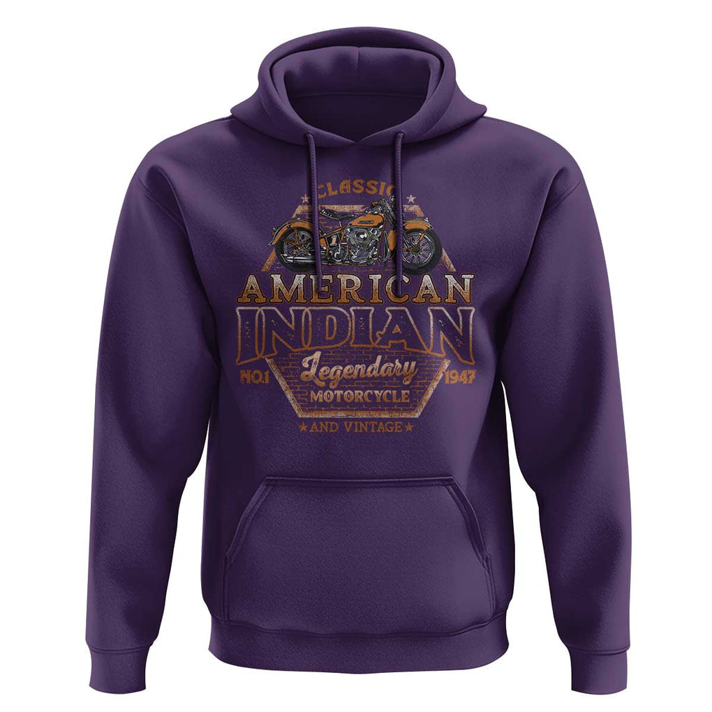 American Indian Legendary Retro Biker Motorcycle Rider Hoodie TS09 Purple Print Your Wear
