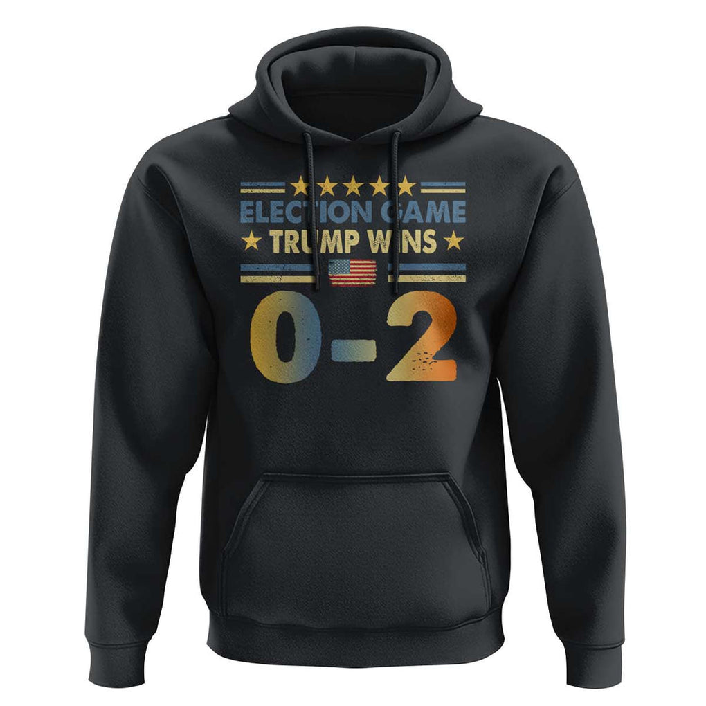 Funny Trump Election 2024 Game Hoodie Trump Wins 0.2 Retro American Flag TS09 Black Print Your Wear