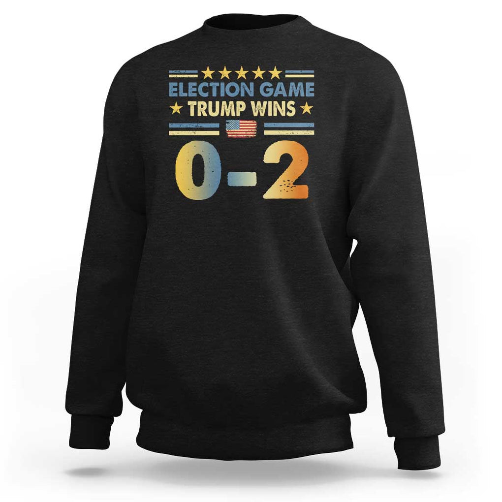Funny Trump Election 2024 Game Sweatshirt Trump Wins 0.2 Retro American Flag TS09 Black Print Your Wear