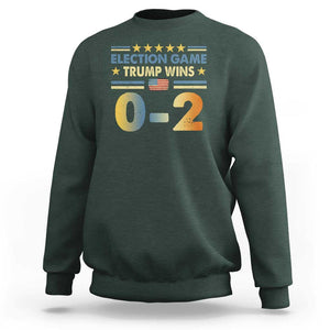 Funny Trump Election 2024 Game Sweatshirt Trump Wins 0.2 Retro American Flag TS09 Dark Forest Green Print Your Wear