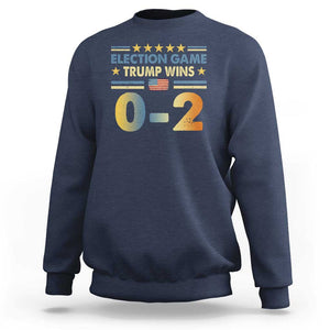 Funny Trump Election 2024 Game Sweatshirt Trump Wins 0.2 Retro American Flag TS09 Navy Print Your Wear