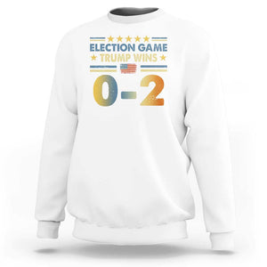 Funny Trump Election 2024 Game Sweatshirt Trump Wins 0.2 Retro American Flag TS09 White Print Your Wear