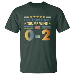 Funny Trump Election 2024 Game T Shirt Trump Wins 0.2 Retro American Flag TS09 Dark Forest Green Print Your Wear
