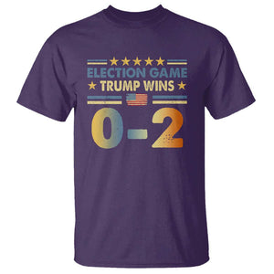 Funny Trump Election 2024 Game T Shirt Trump Wins 0.2 Retro American Flag TS09 Purple Print Your Wear
