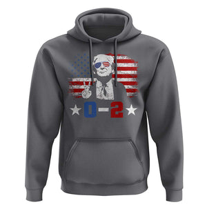 Funny Trump Failed Assassination Hoodie Trump Wins 0-2 American Flag TS09 Charcoal Print Your Wear