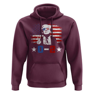 Funny Trump Failed Assassination Hoodie Trump Wins 0-2 American Flag TS09 Maroon Print Your Wear