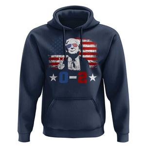 Funny Trump Failed Assassination Hoodie Trump Wins 0-2 American Flag TS09 Navy Print Your Wear