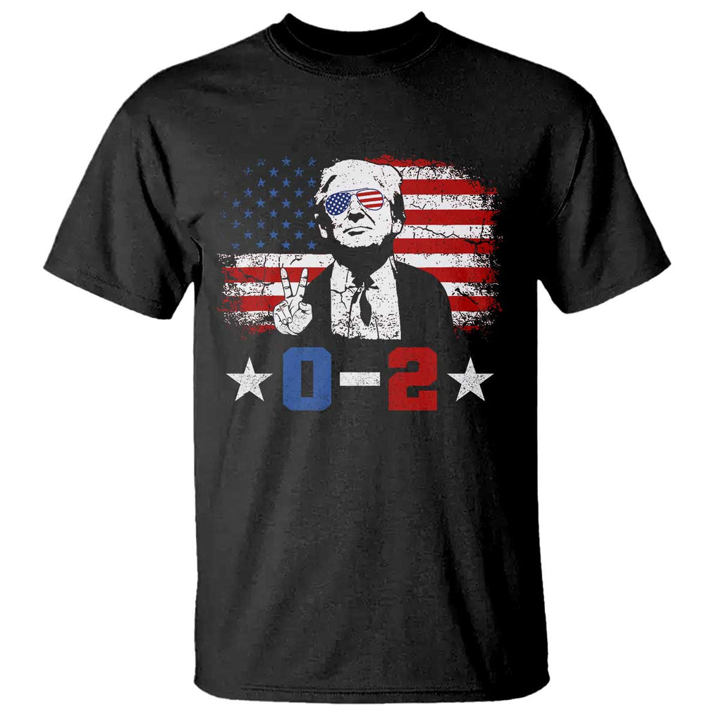 Funny Trump Failed Assassination T Shirt Trump Wins 0-2 American Flag TS09 Black Print Your Wear
