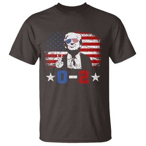 Funny Trump Failed Assassination T Shirt Trump Wins 0-2 American Flag TS09 Dark Chocolate Print Your Wear
