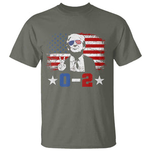 Funny Trump Failed Assassination T Shirt Trump Wins 0-2 American Flag TS09 Military Green Print Your Wear