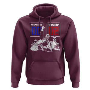 2nd Trump Assassination Attempt Hoodie Trump Wins Assassins 0 Trump 2 TS09 Maroon Print Your Wear
