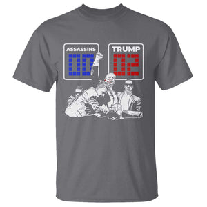 2nd Trump Assassination Attempt T Shirt Trump Wins Assassins 0 Trump 2 TS09 Charcoal Print Your Wear