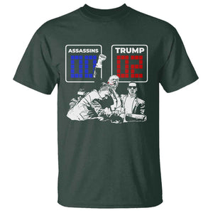 2nd Trump Assassination Attempt T Shirt Trump Wins Assassins 0 Trump 2 TS09 Dark Forest Green Print Your Wear