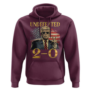 Trump Failed Assassination Hoodie Undefeated 2-0 Trump Wins TS09 Maroon Print Your Wear
