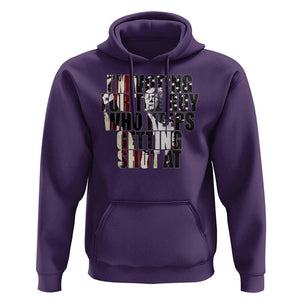 Trump 2024 Hoodie Im Vote For The Guy Who Keeps Getting Shot At Failed Assassination TS09 Purple Print Your Wear
