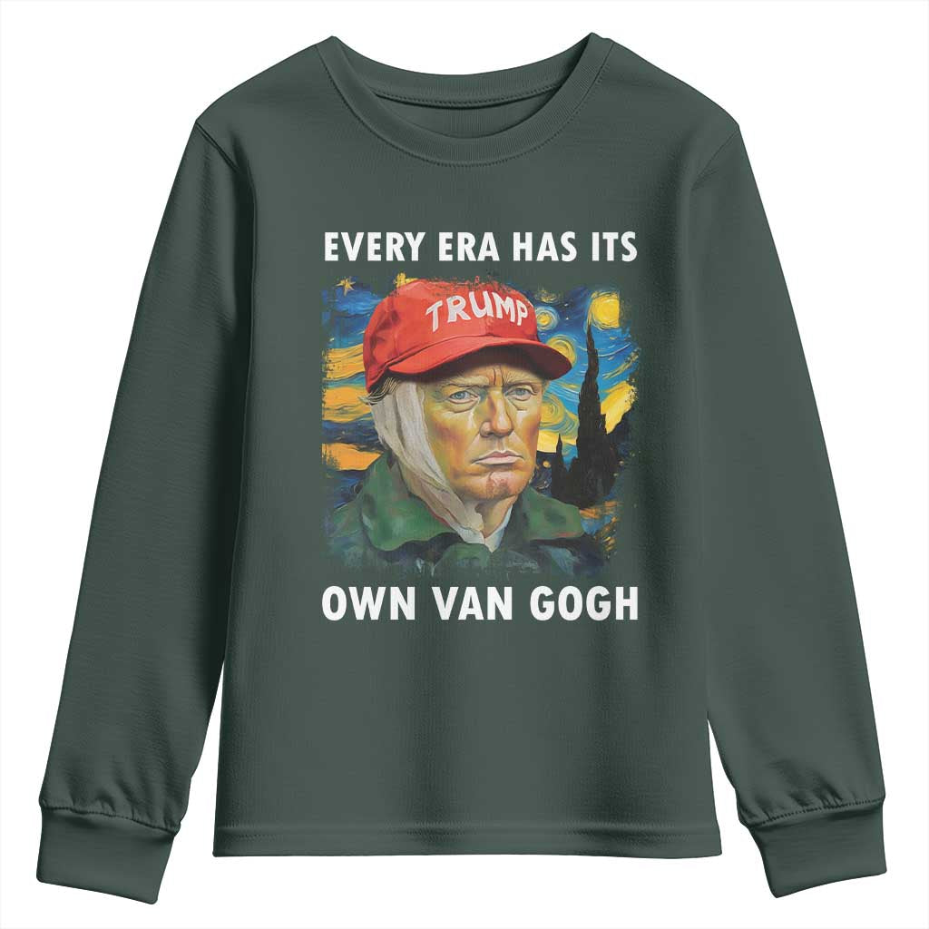 Funny Trump Youth Sweatshirt Every Era Has Its Own Van Gogh Starry Night TS09 Dark Forest Green Print Your Wear