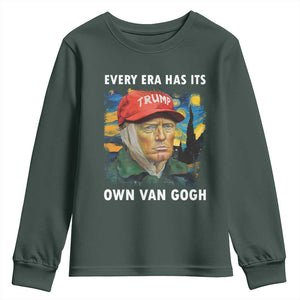 Funny Trump Youth Sweatshirt Every Era Has Its Own Van Gogh Starry Night TS09 Dark Forest Green Print Your Wear