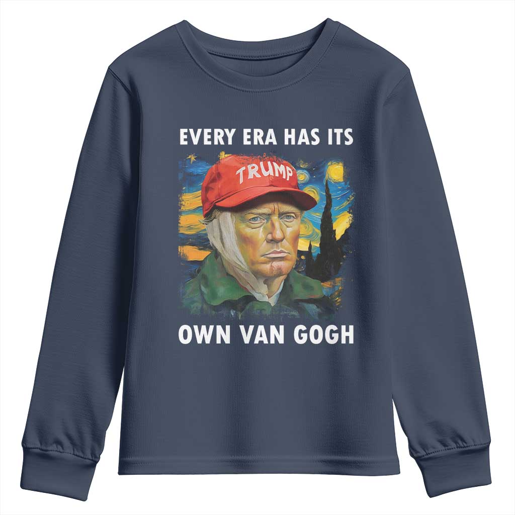 Funny Trump Youth Sweatshirt Every Era Has Its Own Van Gogh Starry Night TS09 Navy Print Your Wear