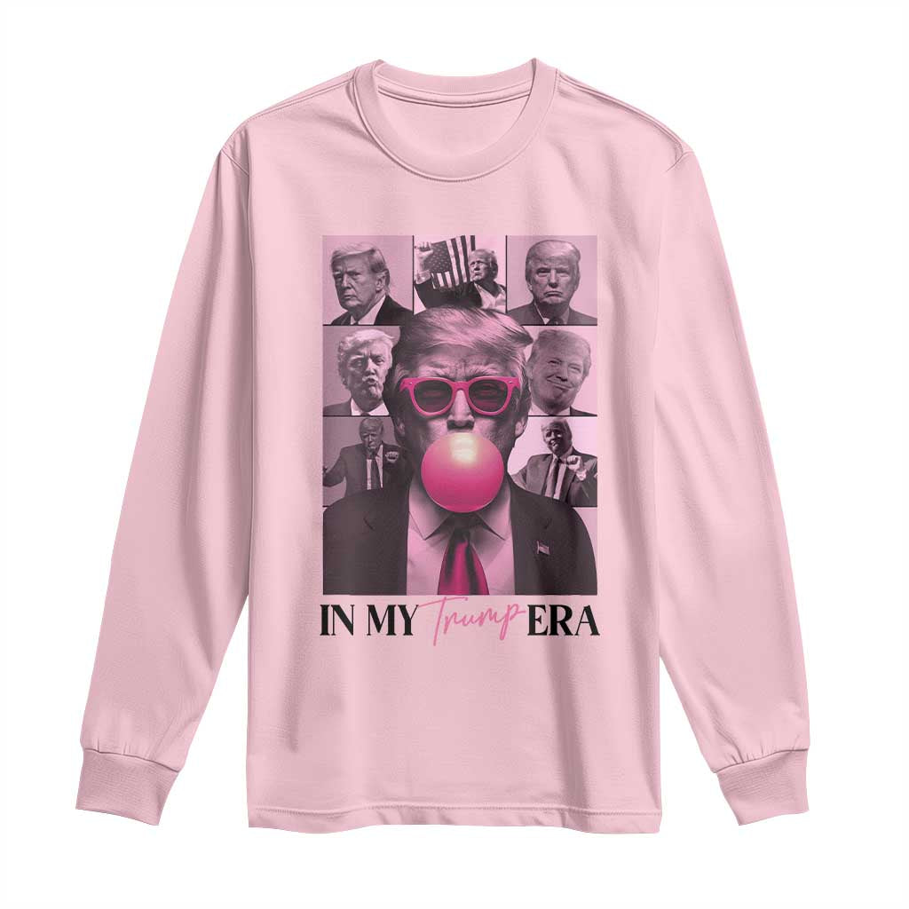 Trump Eras Long Sleeve Shirt Trump Pink Era 2024 Tour TS09 Light Pink Print Your Wear