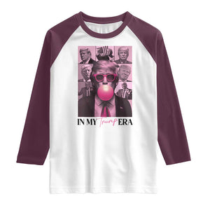 Trump Eras Raglan Shirt Trump Pink Era 2024 Tour TS09 White Maroon Print Your Wear