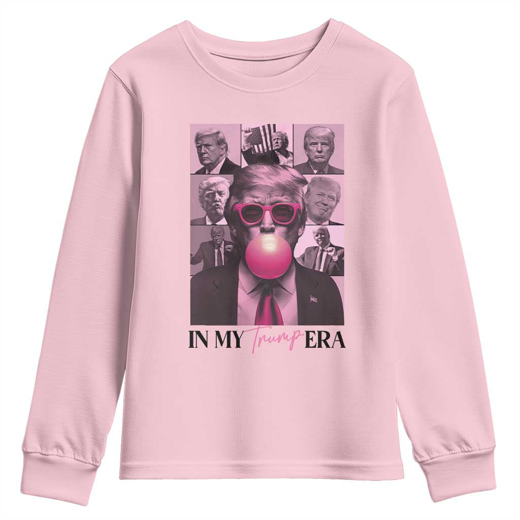 Trump Eras Youth Sweatshirt Trump Pink Era 2024 Tour TS09 Light Pink Print Your Wear