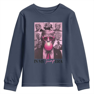 Trump Eras Youth Sweatshirt Trump Pink Era 2024 Tour TS09 Navy Print Your Wear