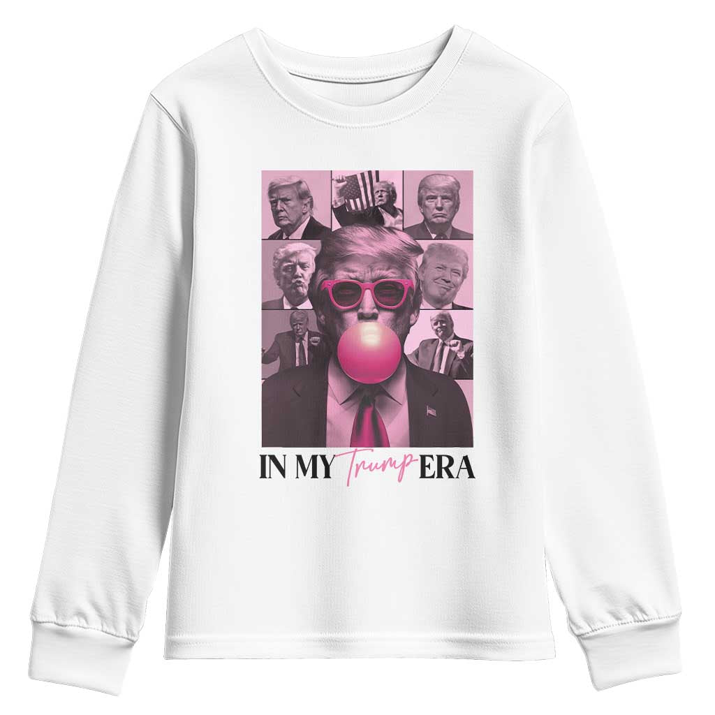 Trump Eras Youth Sweatshirt Trump Pink Era 2024 Tour TS09 White Print Your Wear