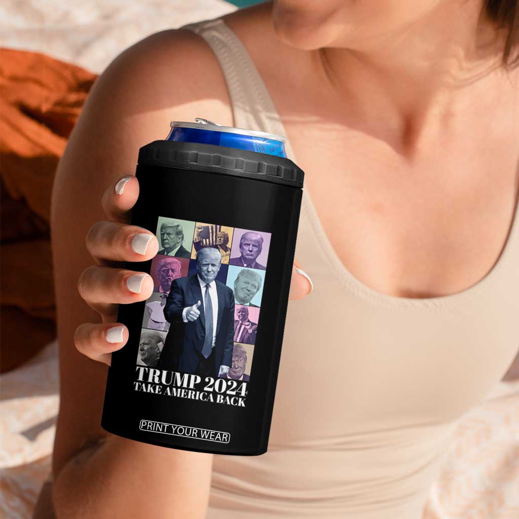 Trump Eras 4 in 1 Can Cooler Tumbler Take America Back President TS09 Print Your Wear