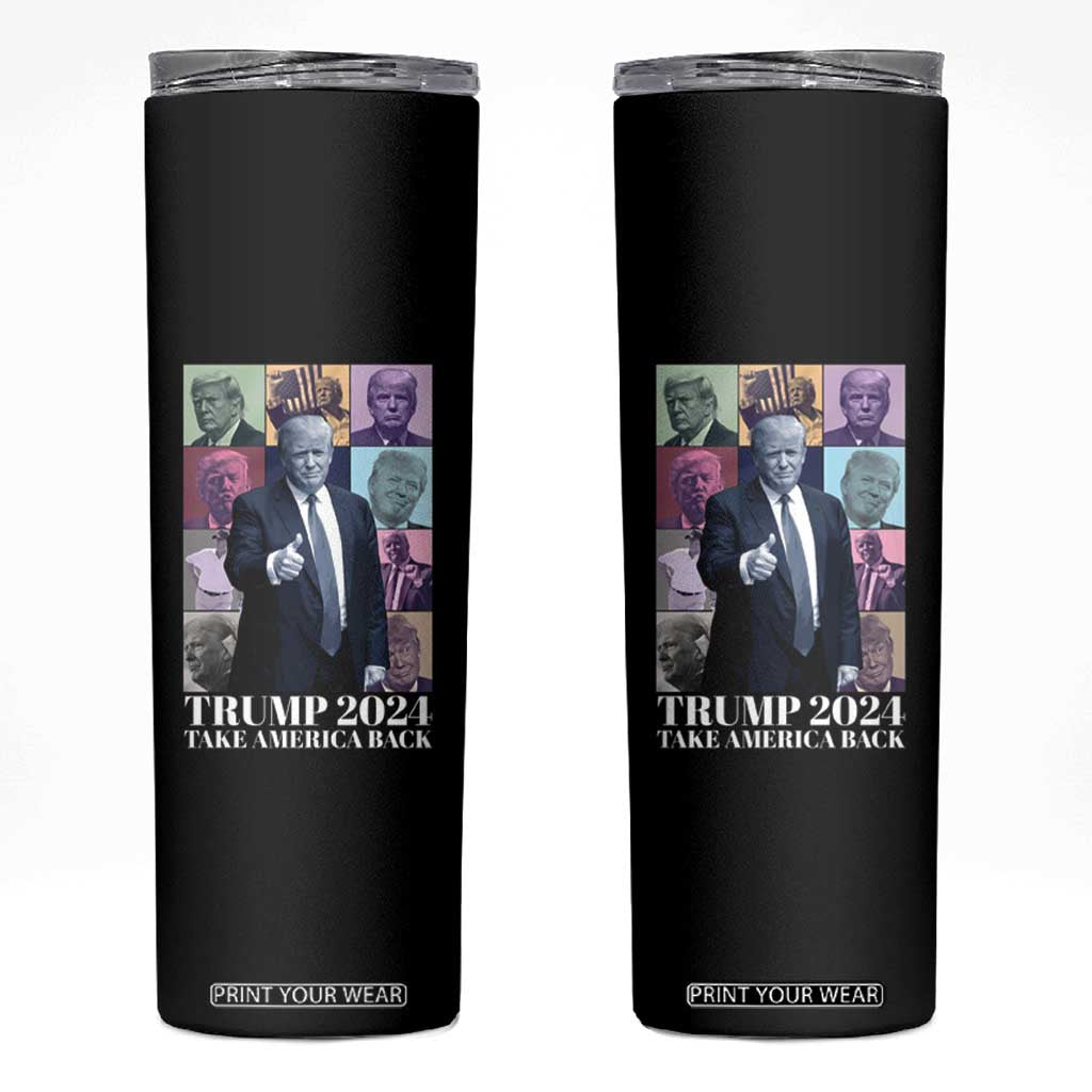 Trump Eras Skinny Tumbler Take America Back President TS09 Black Print Your Wear