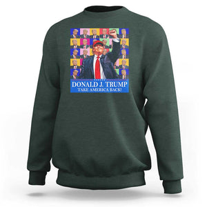 Trump Eras 2024 Sweatshirt Take America Back President 45 47 TS09 Dark Forest Green Print Your Wear