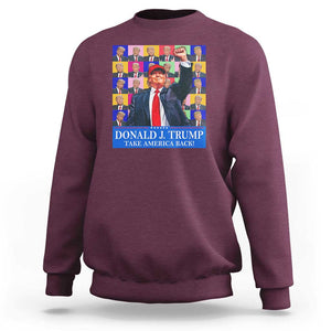 Trump Eras 2024 Sweatshirt Take America Back President 45 47 TS09 Maroon Print Your Wear