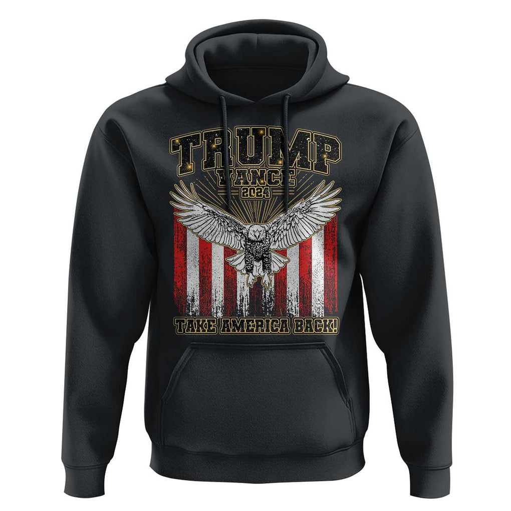 Trump Vance 2024 Hoodie American Eagle Flag US President Election TS09 Black Print Your Wear