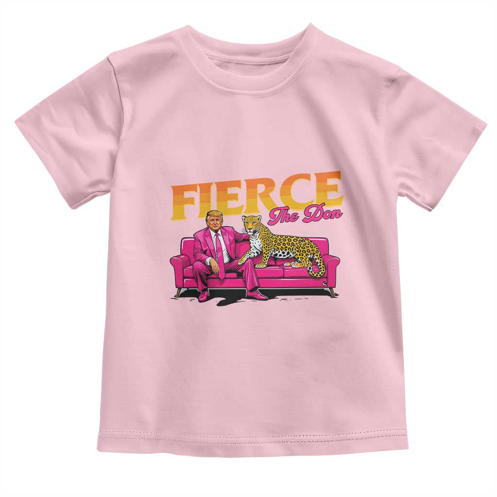 Trump 2024 Baby Shirt Fierce The Don Pink Trump Leopard TS09 Light Pink Print Your Wear