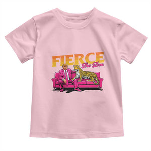 Trump 2024 Baby Shirt Fierce The Don Pink Trump Leopard TS09 Light Pink Print Your Wear